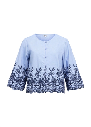 Vanna 3/4 bluse Winter Sky Stripes/Cloud Dancer Object 